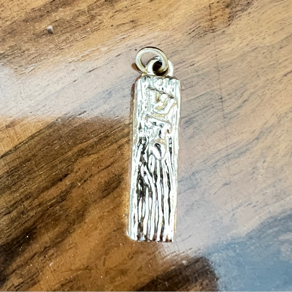 Gold Textured Pendant Charm Jewish Mezuzah - Picture 2 of 7